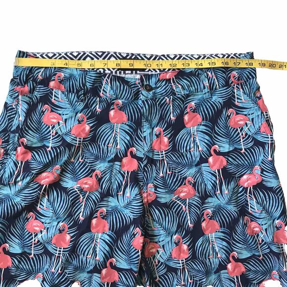 Trunks Swim Hybrd Shorts Mens Size 34 Flamingos Blue Pink Pockets Multi-Function - Picture 7 of 12